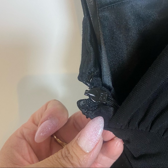 Shelli Segal Dress X-Back Ruched Jersey Bodycon black size 0 - Picture 12 of 15